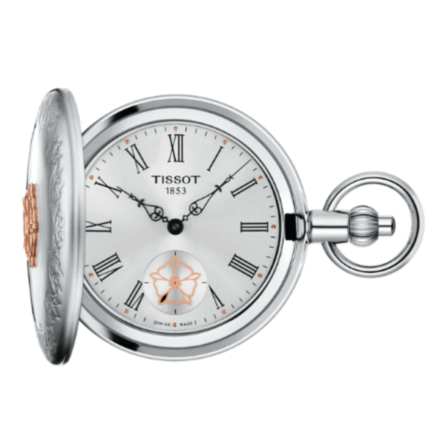 

Tissot Savonnette механические с ручным заводом, серебряный циферблат, палладиевое покрытие, латунь, мужские карманные часы T865.405.99.038.01