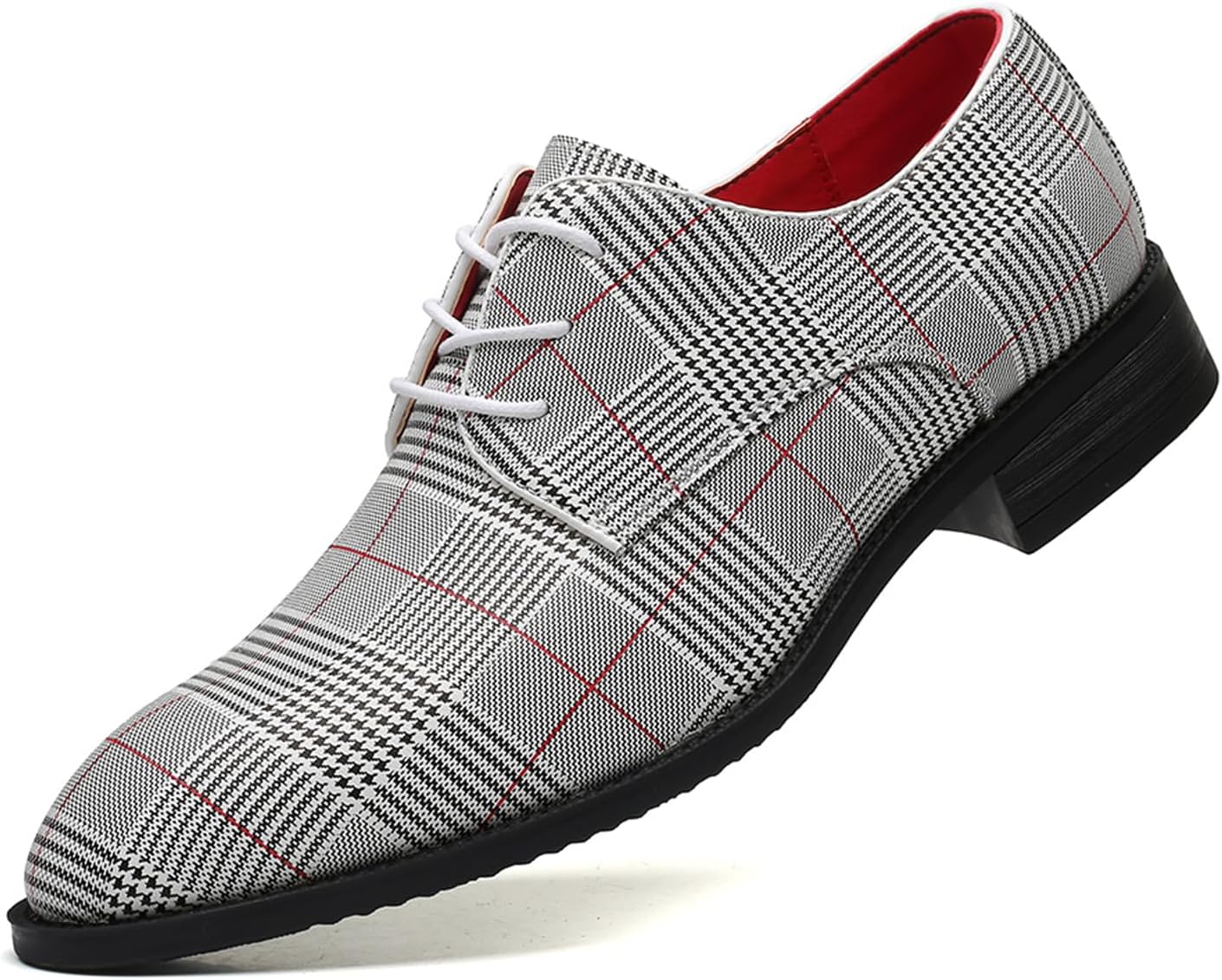 

Мужские оксфорды с узором, кожаные, на шнуровке, с низким массивным каблуком, с нескользящей подошвой и заостренным носком, дерби для официальных деловых встреч, свадеб, выпускных и вечеринок Tixewsjh, белый