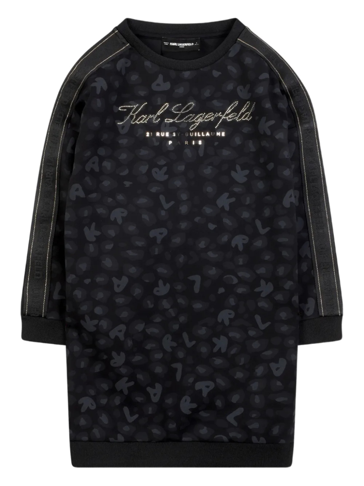 

Karl Lagerfeld Kids платье-толстовка с леопардовым принтом, черный
