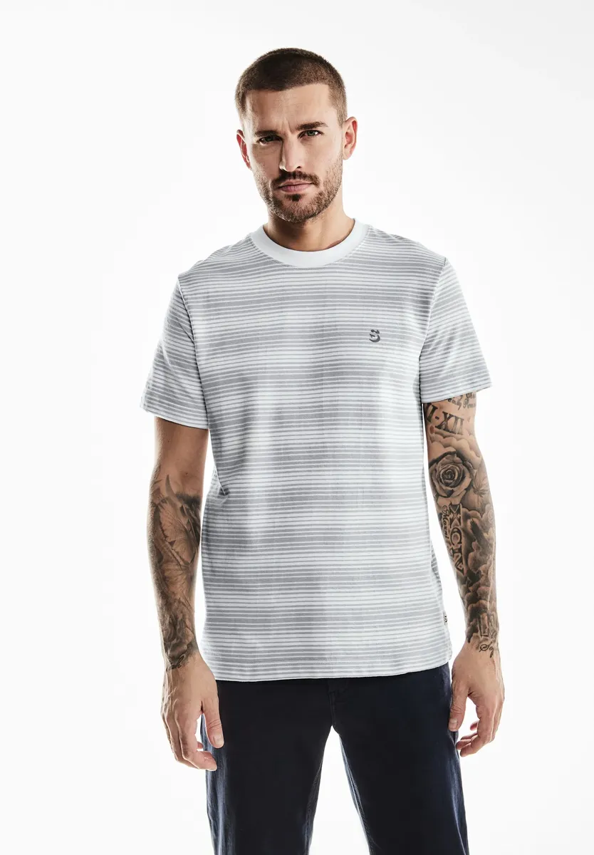 

STREET ONE MEN рубашка с круглым вырезом, с круглым вырезом, белый