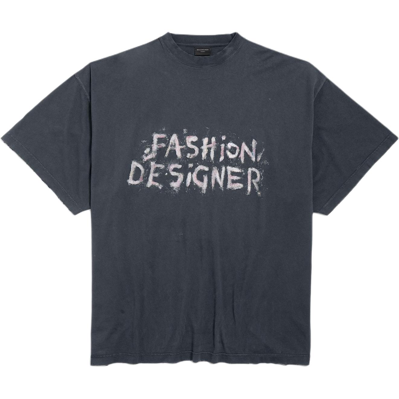 

Футболка оверсайз с принтом от дизайнера Balenciaga, черный