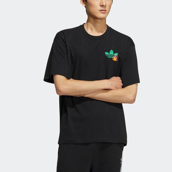 Футболка adidas Logo Cartoon Pattern Embroidered Round Neck Short Sleeve Black T-Shirt, черный — фото 2