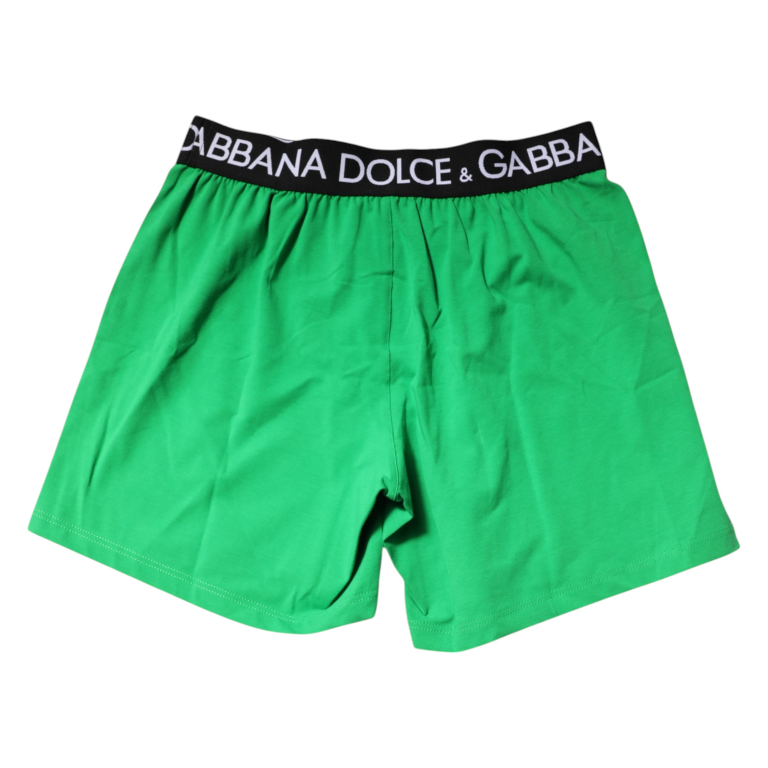 Зеленые хлопковые шорты-боксеры, нижнее белье Dolce & Gabbana, зеленый — фото 4