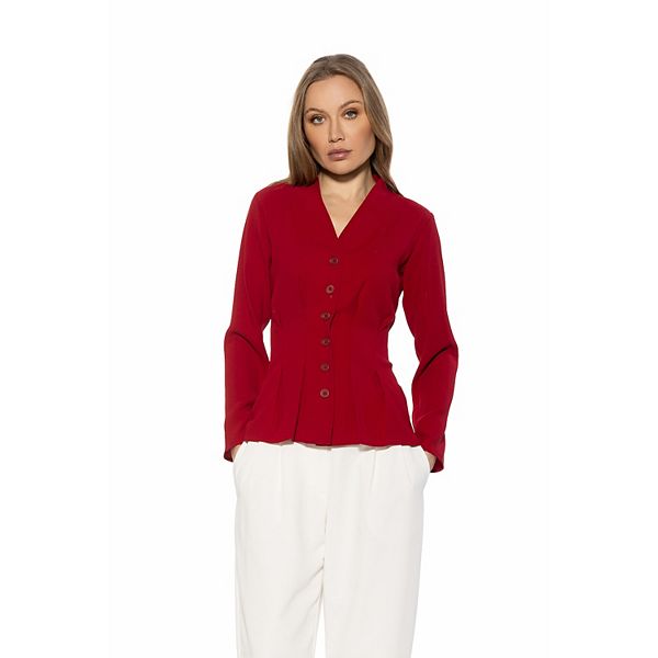 

Женская блуза с длинным рукавом и зауженной талией amaris Alexia Admor, Red