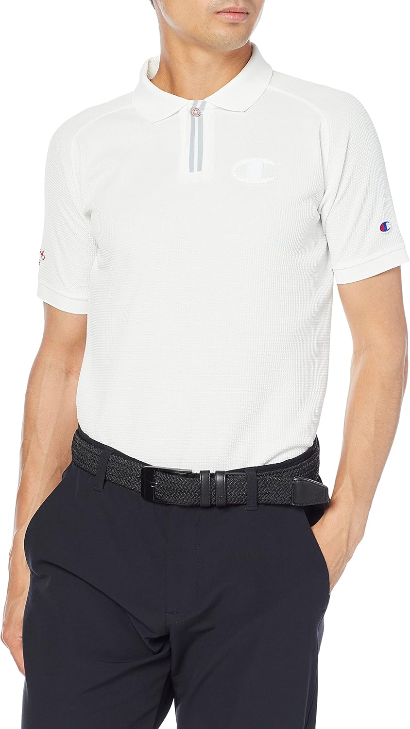 

Футболка-поло Champion C3-TG309 с коротким рукавом, быстросохнущая, с защитой от УФ-излучения, теплоизоляция, большой логотип, футболка-поло для гольфа, мужская, кремовый