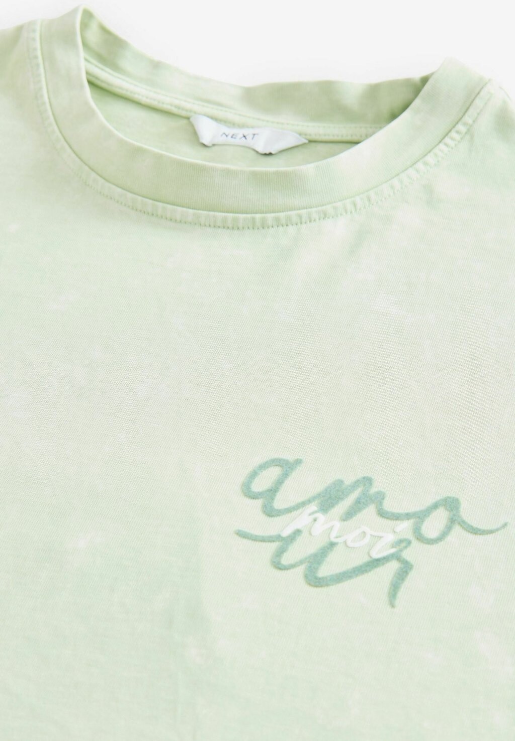 

Футболка с принтом ACID WASH LONGLINE GRAPHIC SLOGAN REGULAR FIT Next, зеленый