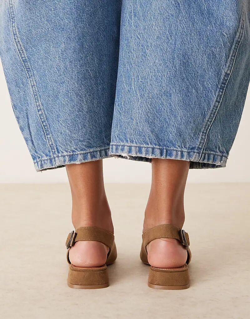 Балетки Leonora из серо-коричневой замши ASOS DESIGN — фото 4