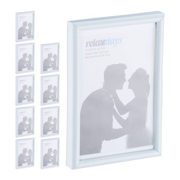 

10xРамка для фотографий Relaxdays 10x15 cm weiß, белый
