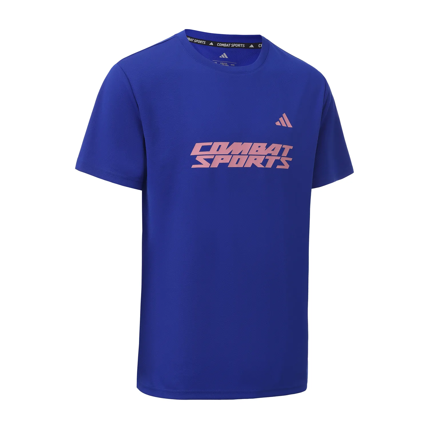 Adidas Футболка унисекс с коротким рукавом и круглым вырезом, быстросохнущая, сине-розовая — фото 3