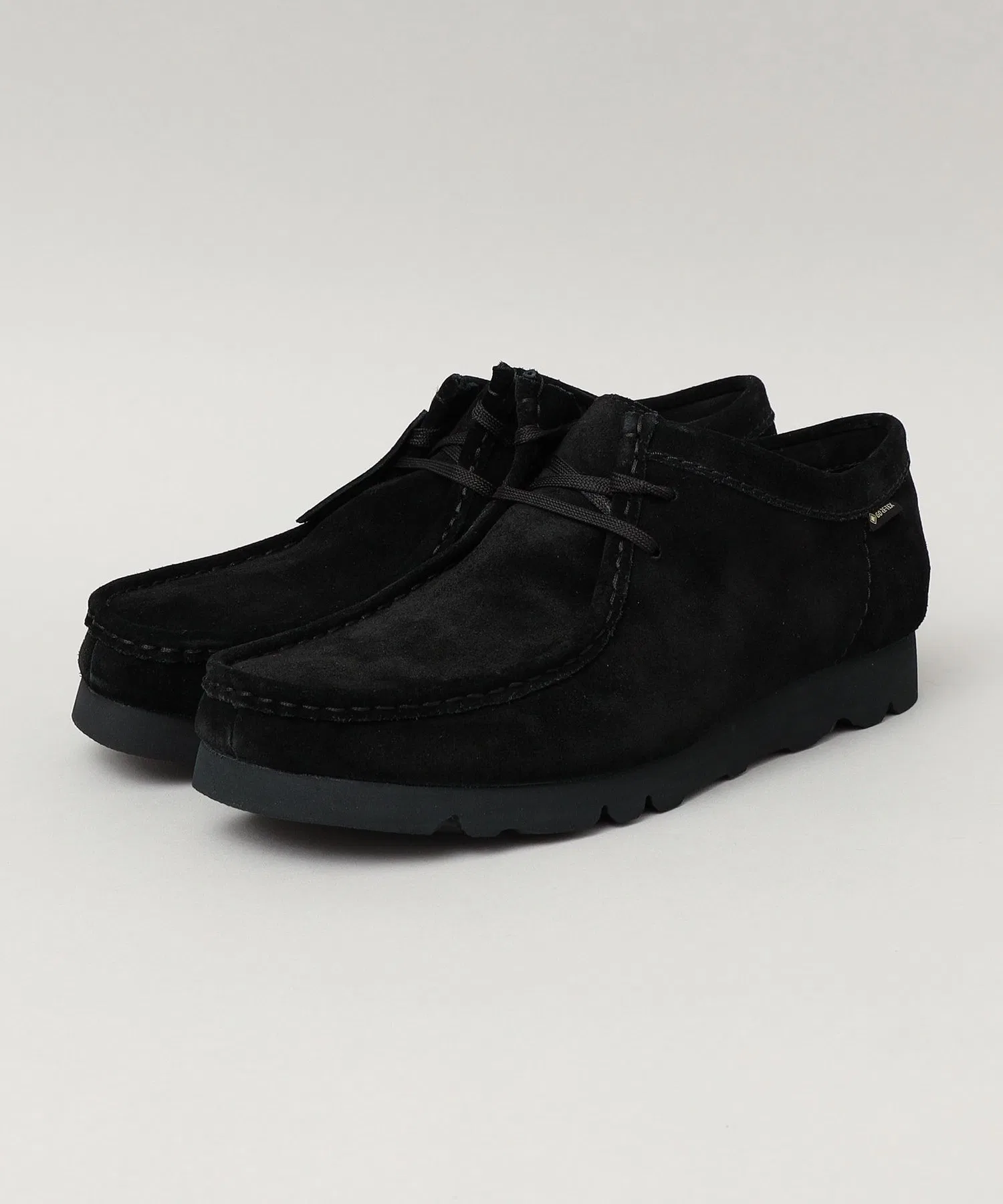 Мужские замшевые мокасины Clarks Wallabee GORE-TEX чёрные
