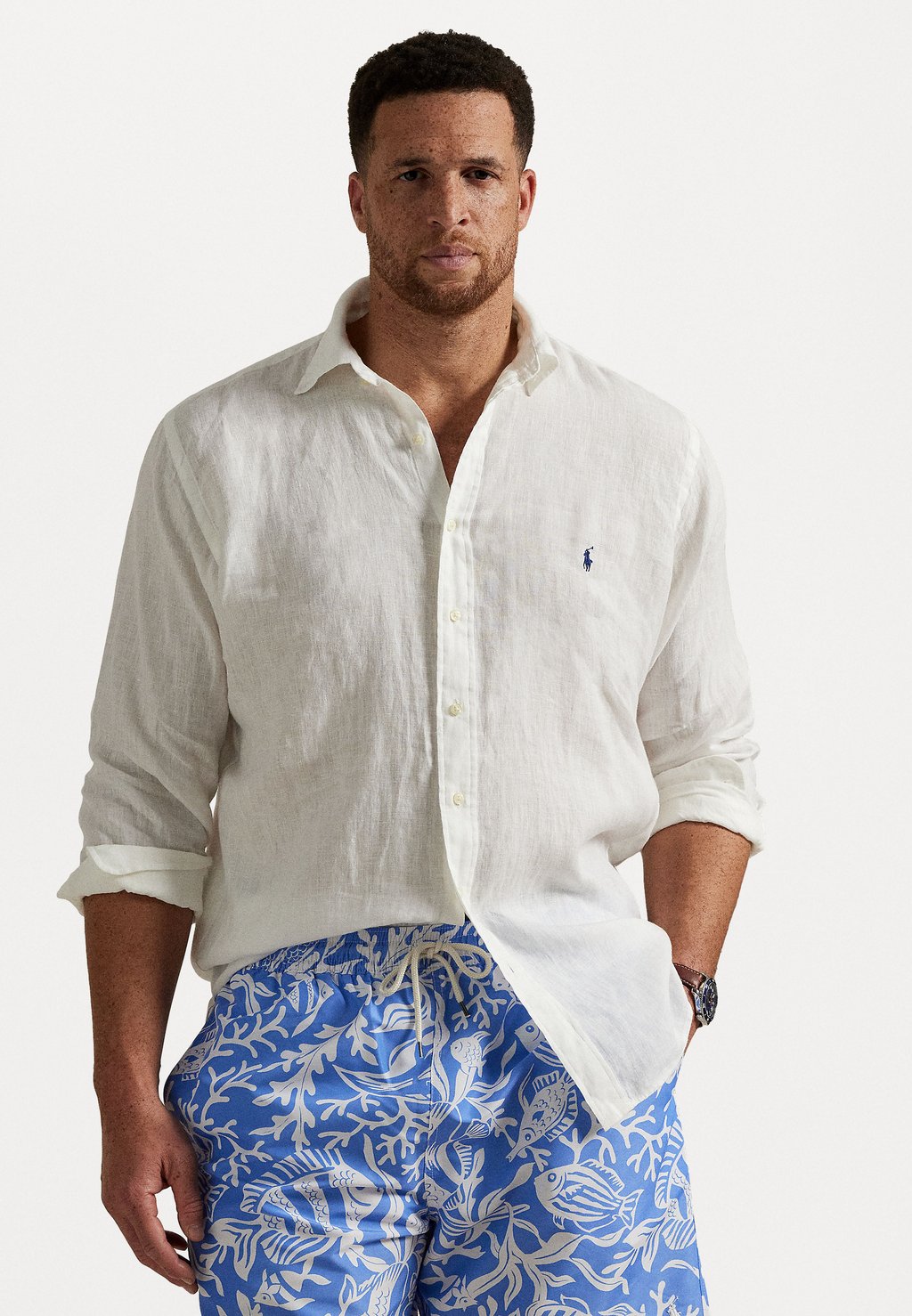 

Рубашка LINEN SHIRT Polo Ralph Lauren Big & Tall, белый