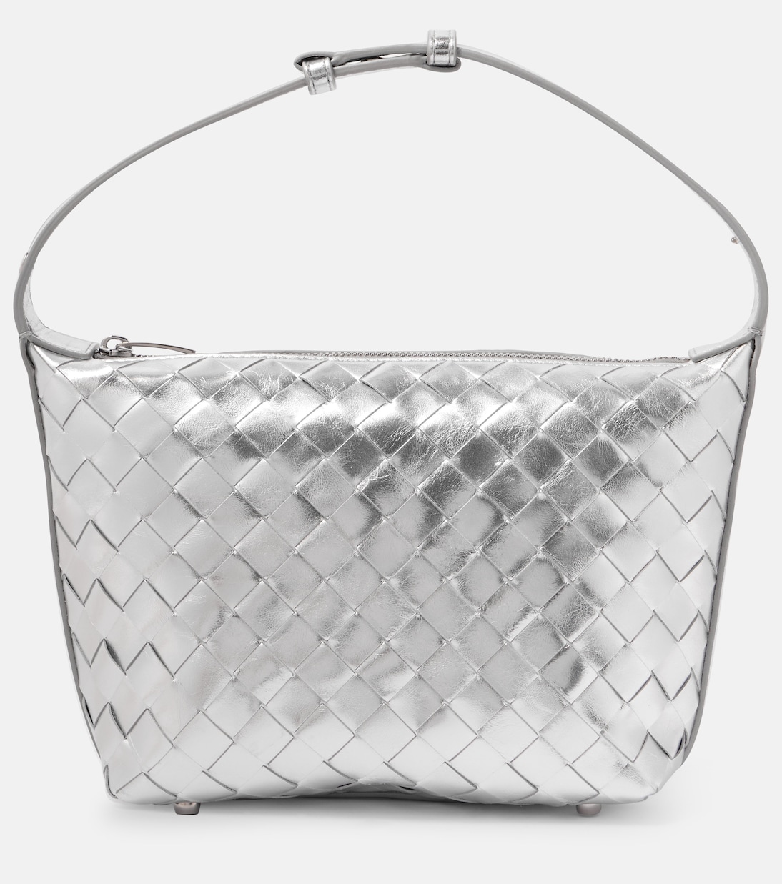 

Сумка через плечо Wallace из кожи Intrecciato Bottega Veneta, Silver / Silver