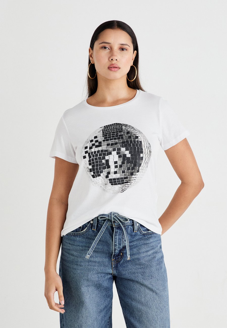 

Футболка Noisy May NMNATE DISCO , Bright White /White