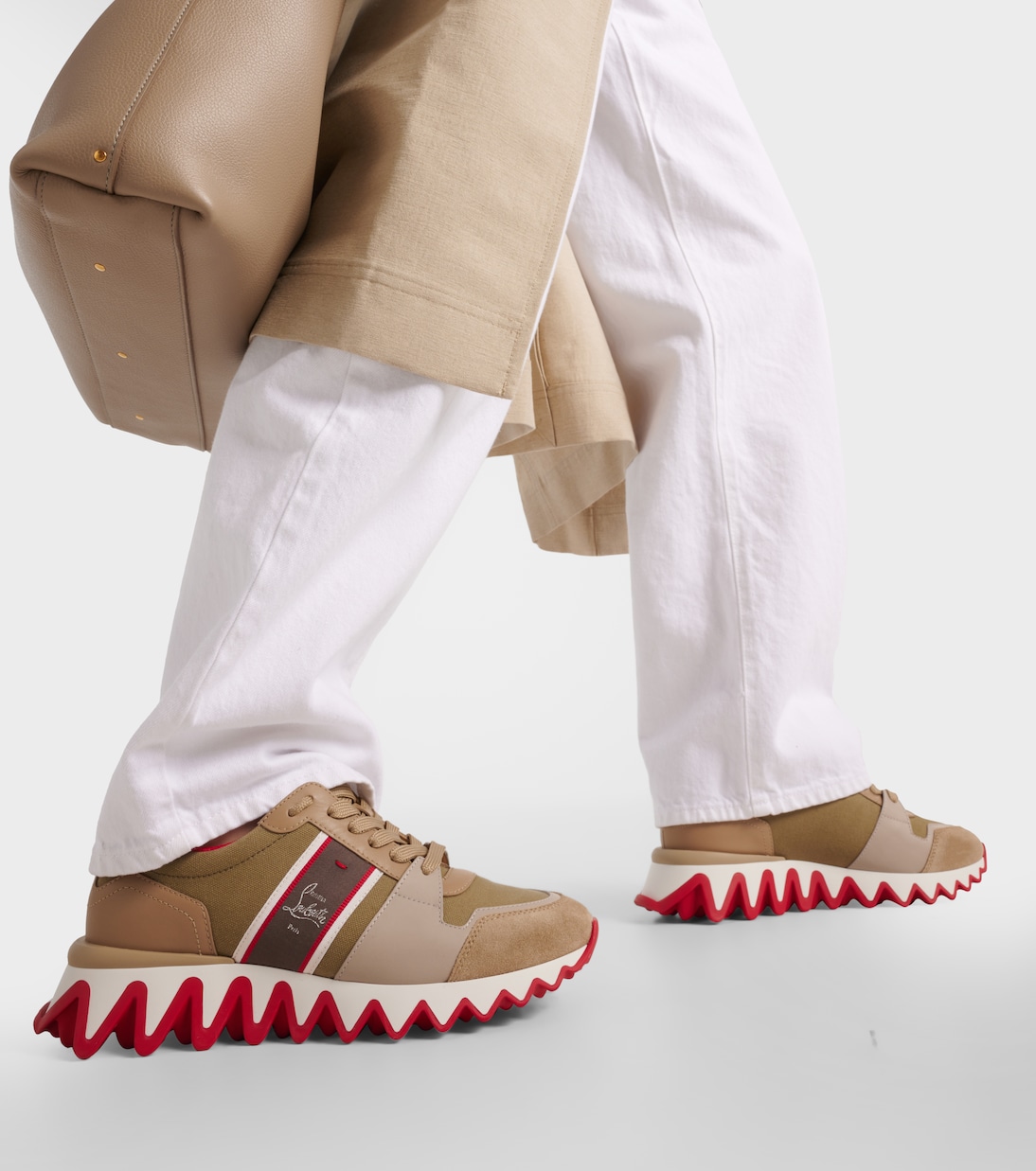 Кроссовки Nastroshark из кожи и парусины Christian Louboutin, Version Saharienne — фото 4