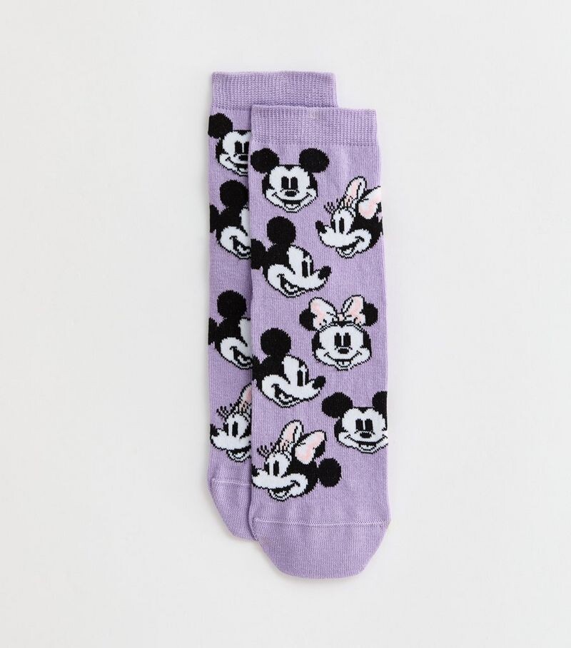 

Фиолетовые носки Disney с Микки и Минни Маус New Look, светло-фиолетовый