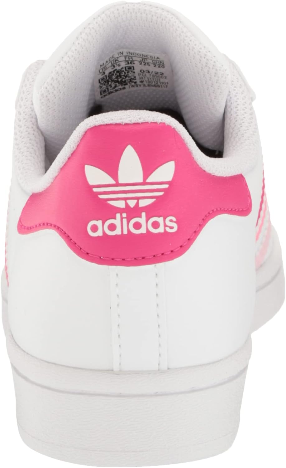 Кроссовки adidas Superstar для детей и взрослых, белый/розовый — фото 3