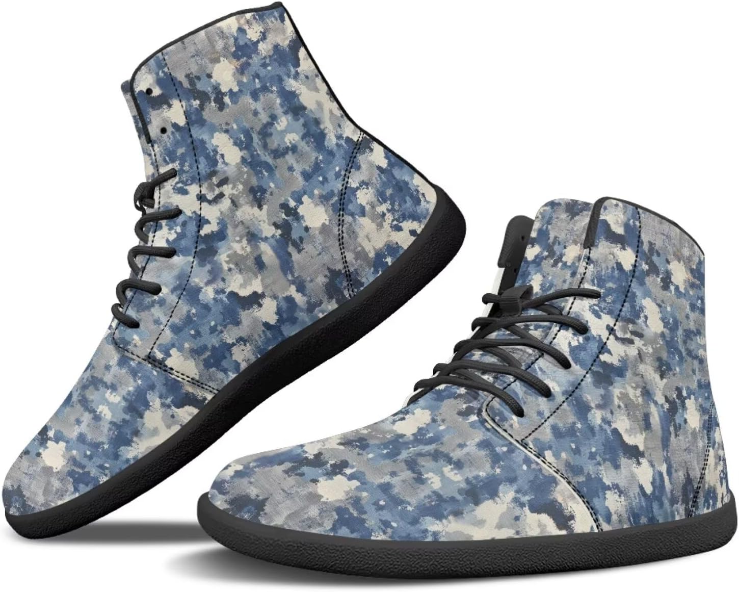 

Мужские высокие кеды Binienty с ощущением земли, ботинки из ПУ-кожи, минималистичные повседневные плоские кроссовки, синий