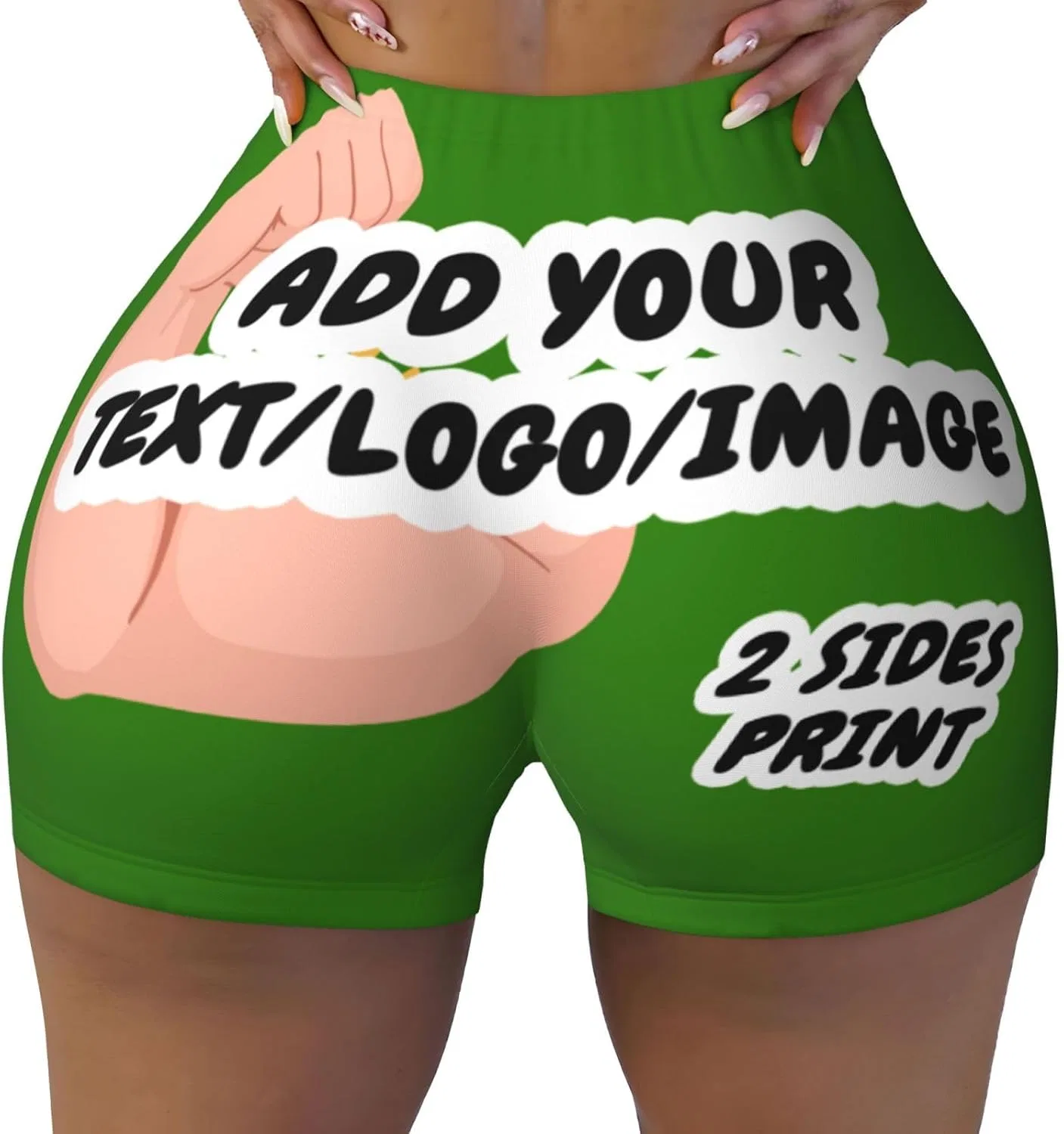 Шорты для женщин с принтом, Customize, Leaf Green