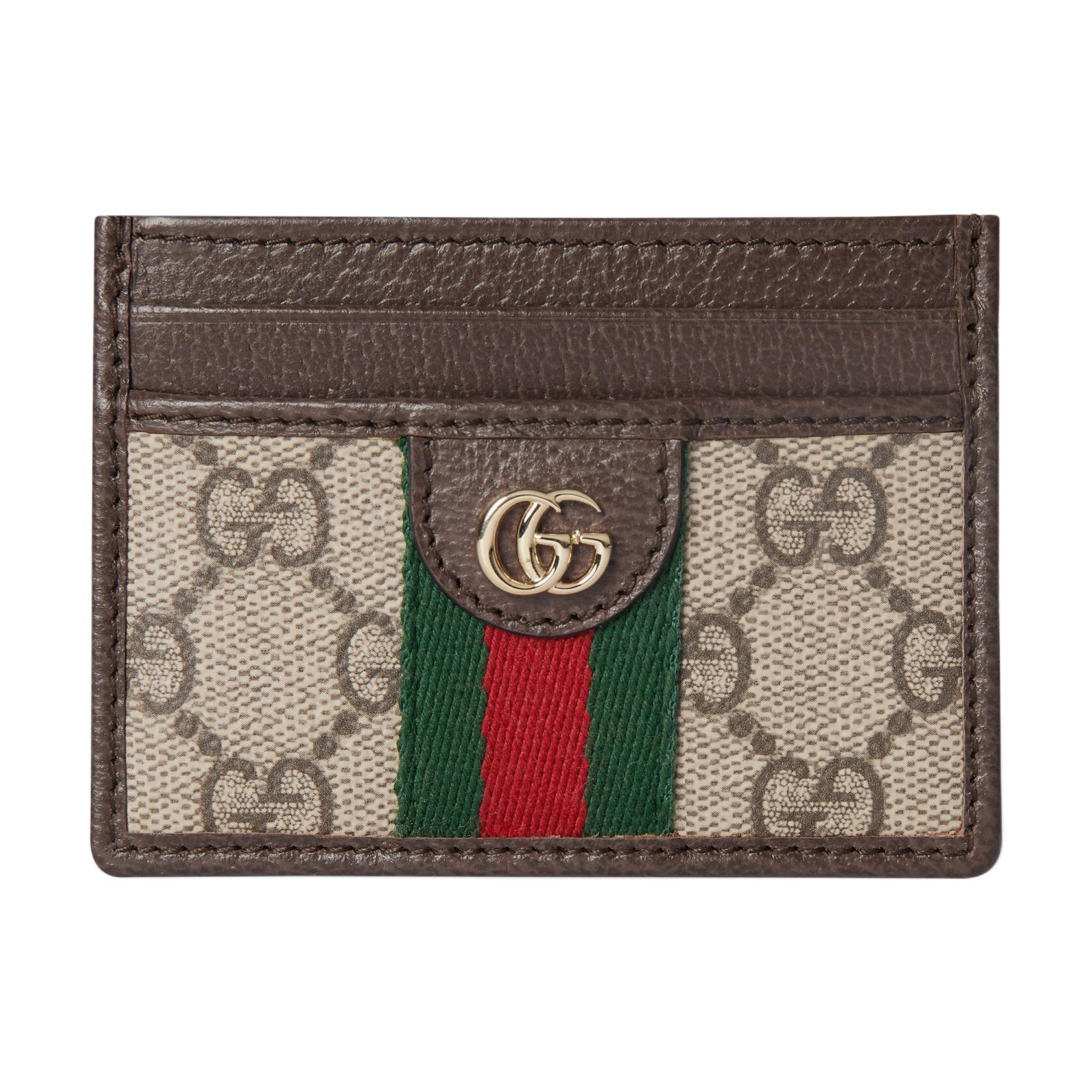 

GUCCI Кожаный картхолдер Ophidia из панельной ткани