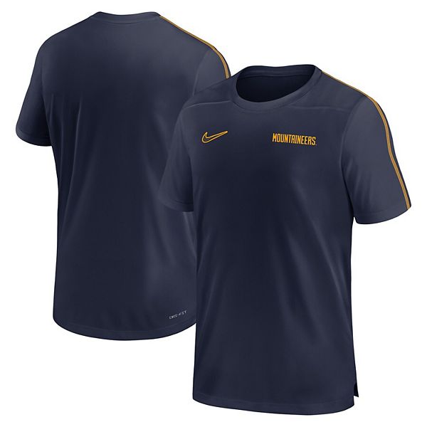 Мужская синяя футболка West Virginia Mountaineers 2024 Sideline Coach Performance Nike — фото 2