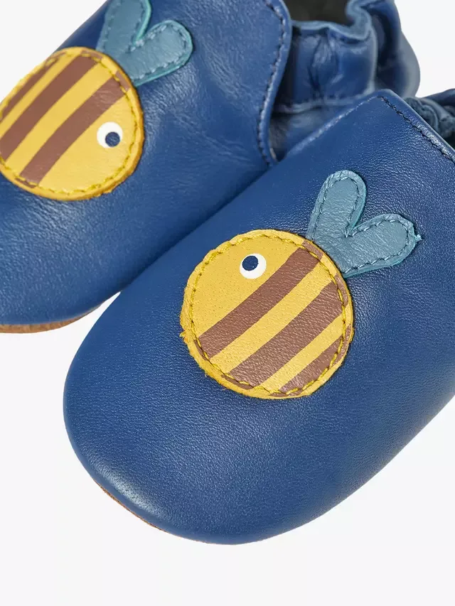 Детские кожаные туфли Baby Valley Pre Walker, темно-синие/цвет пчелы Frugi — фото 3