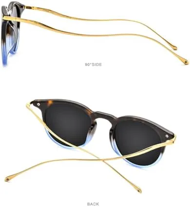 

Мужские солнцезащитные очки, винтажные круглые солнцезащитные очки для женщин, качественные зеркальные очки с защитой от УФ-излучения UV400 MTZJH, Black Silver Gray