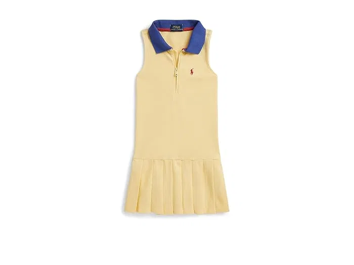 Платье Polo с сетчатой плиссированной юбкой на молнии Polo Ralph Lauren Kids, Bottle Green