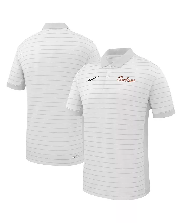 

Мужская белая поло Oklahoma State Cowboys 2025 Early Season Coaches Sideline Victory Stripe Performance Nike