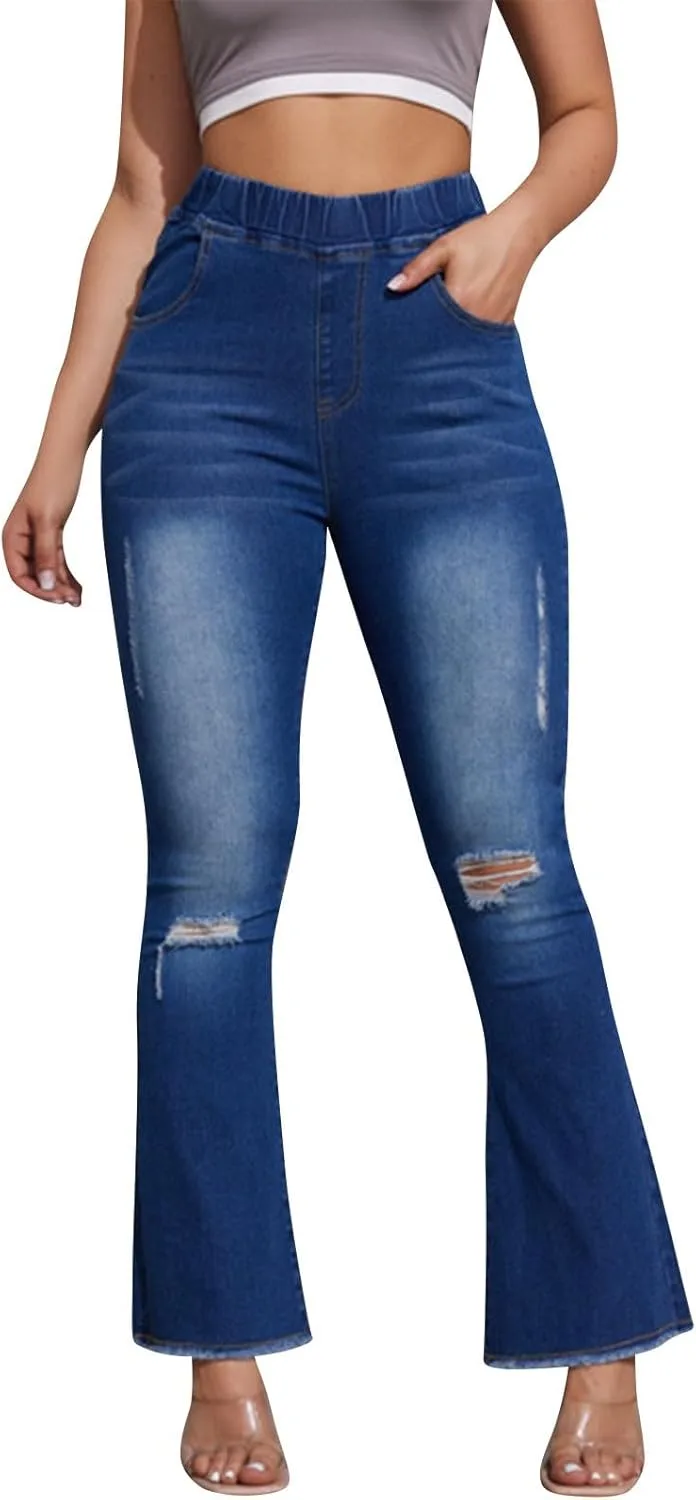 

Джинсы Bell Bottom для женщин High Waisted с эффектом tummy control