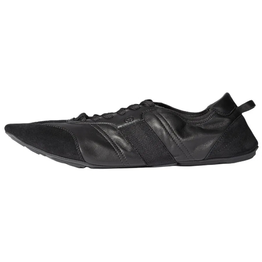 Кроссовки кожаные GUCCI Flex Leather Suede Low Top Black