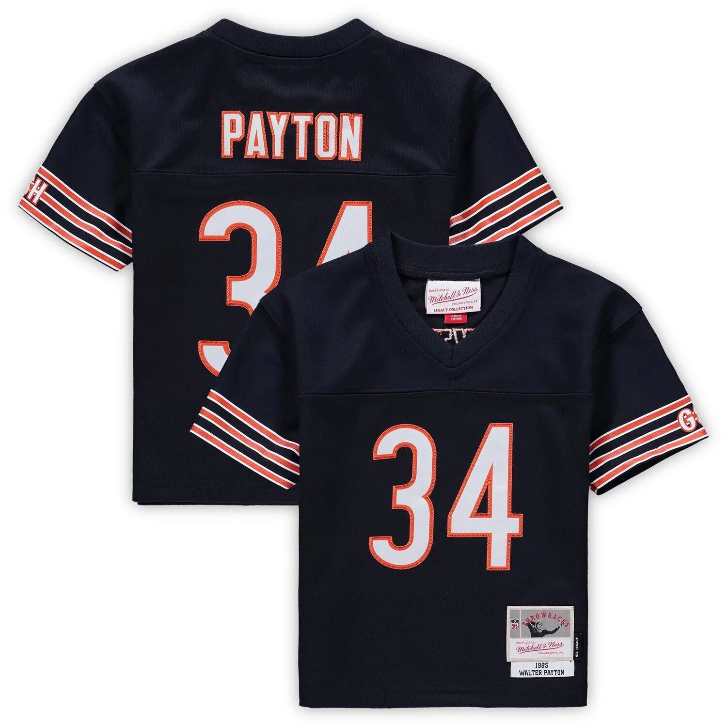 

Джерси для малышей Mitchell & Ness Walter Payton Navy Chicago Bears 1985 года, вышедшее на пенсию Legacy Unbranded
