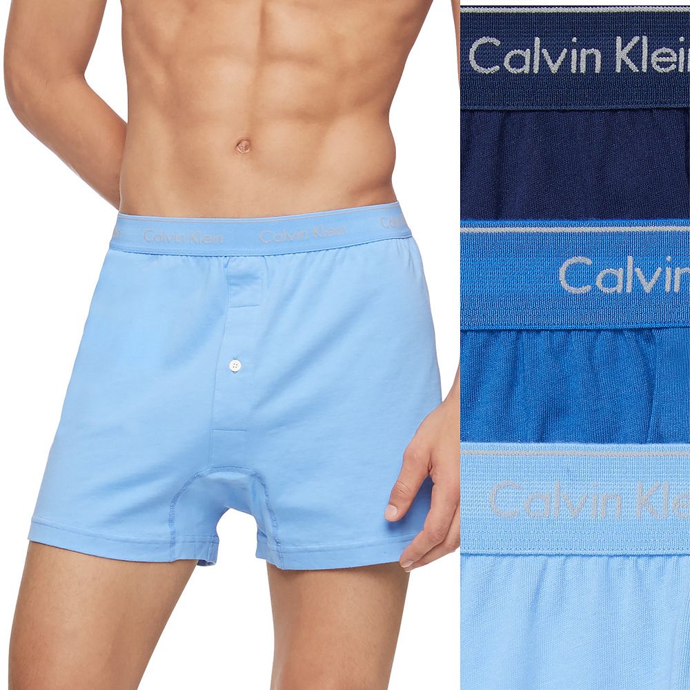 

Мужские боксеры классической вязки из трех комплектов хлопка Calvin Klein, цвет Blu Multi