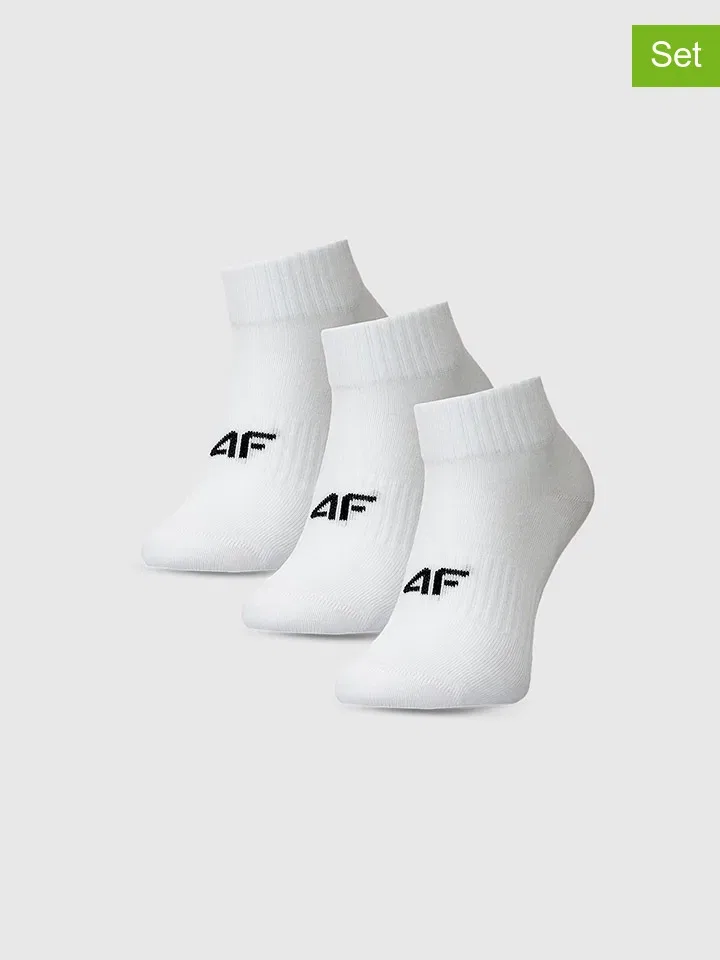 Носки, 3 пары, 4F, белые