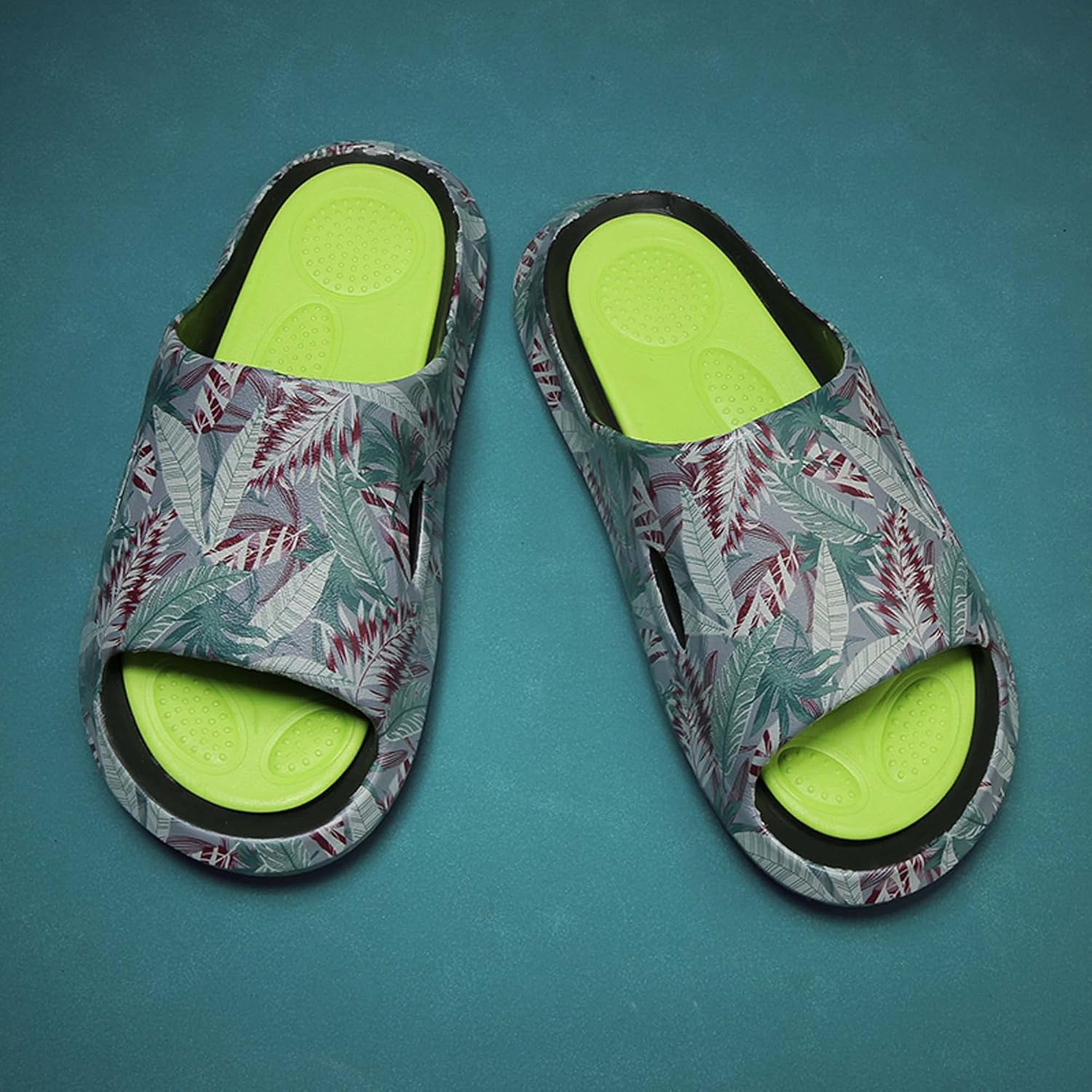 Летние мужские тапочки сандалии пляжная обувь однотонные дышащие удобные противоскользящие износостойкие модные шлепанцы Generic, серый — фото 4