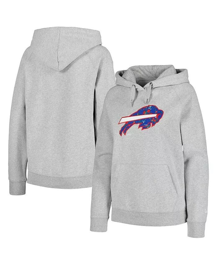 

Женская серая толстовка с капюшоном Buffalo Bills Floral Raglan New Era