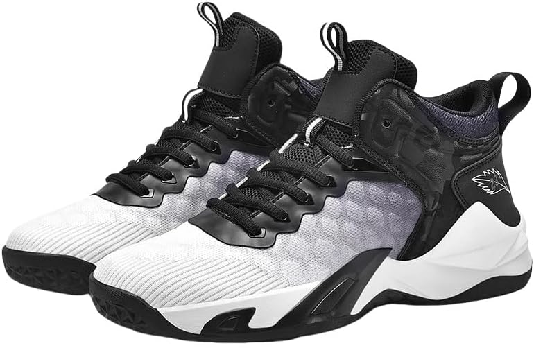 

Мужские дышащие баскетбольные кроссовки FmShi с шнуровкой - высокие кроссовки для тренировок и соревнований с амортизирующей стелькой, черный