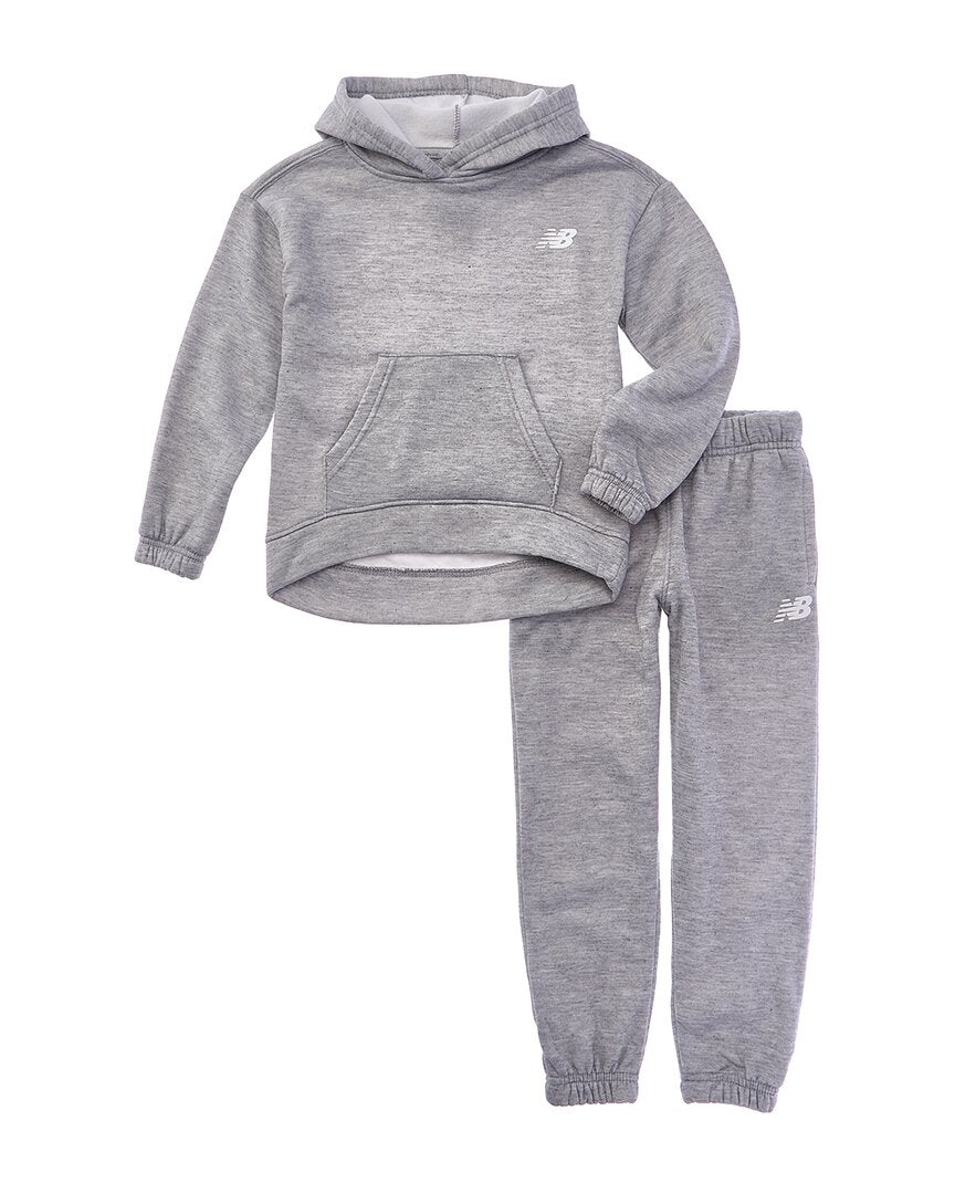 

Комплект New Balance из 2 предметов: футболка и флисовые брюки, серый