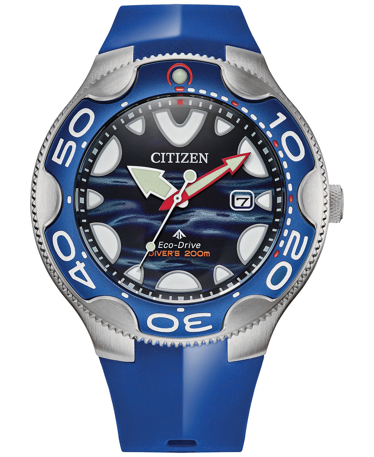 

Мужские часы Eco-Drive Promaster Orca с голубым ремешком, 46 мм Citizen