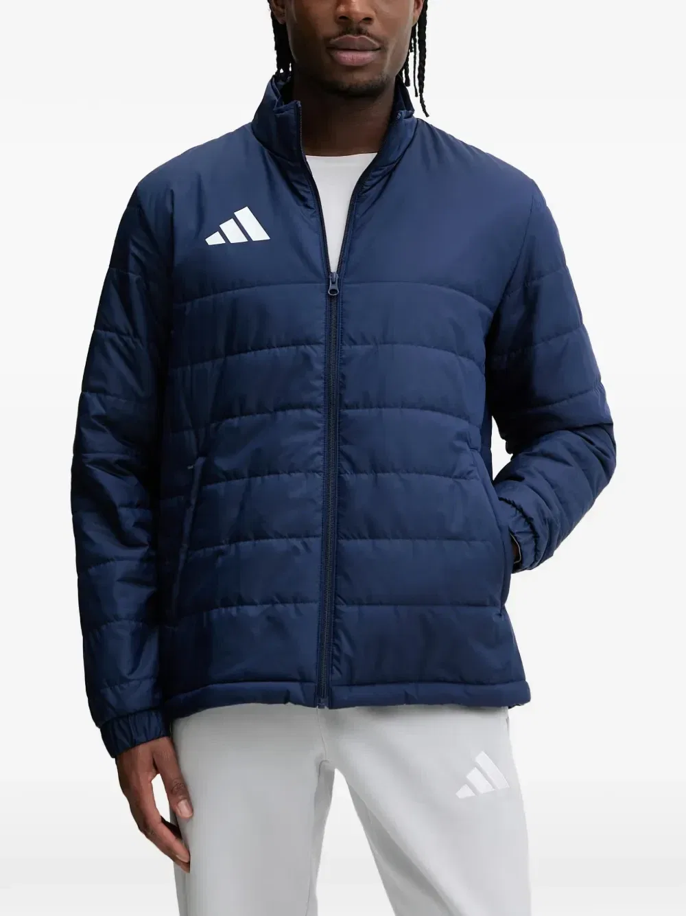 Стеганая куртка с логотипом Adidas, синий