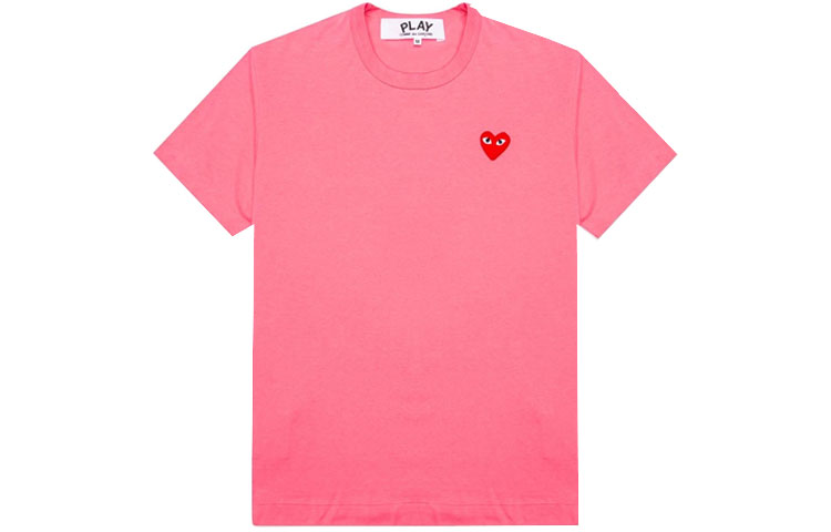 

CDG Play Футболка Comme Des Garcons Play с пастельно-красной эмблемой, Красный, CDG Play Футболка Comme Des Garcons Play с пастельно-красной эмблемой