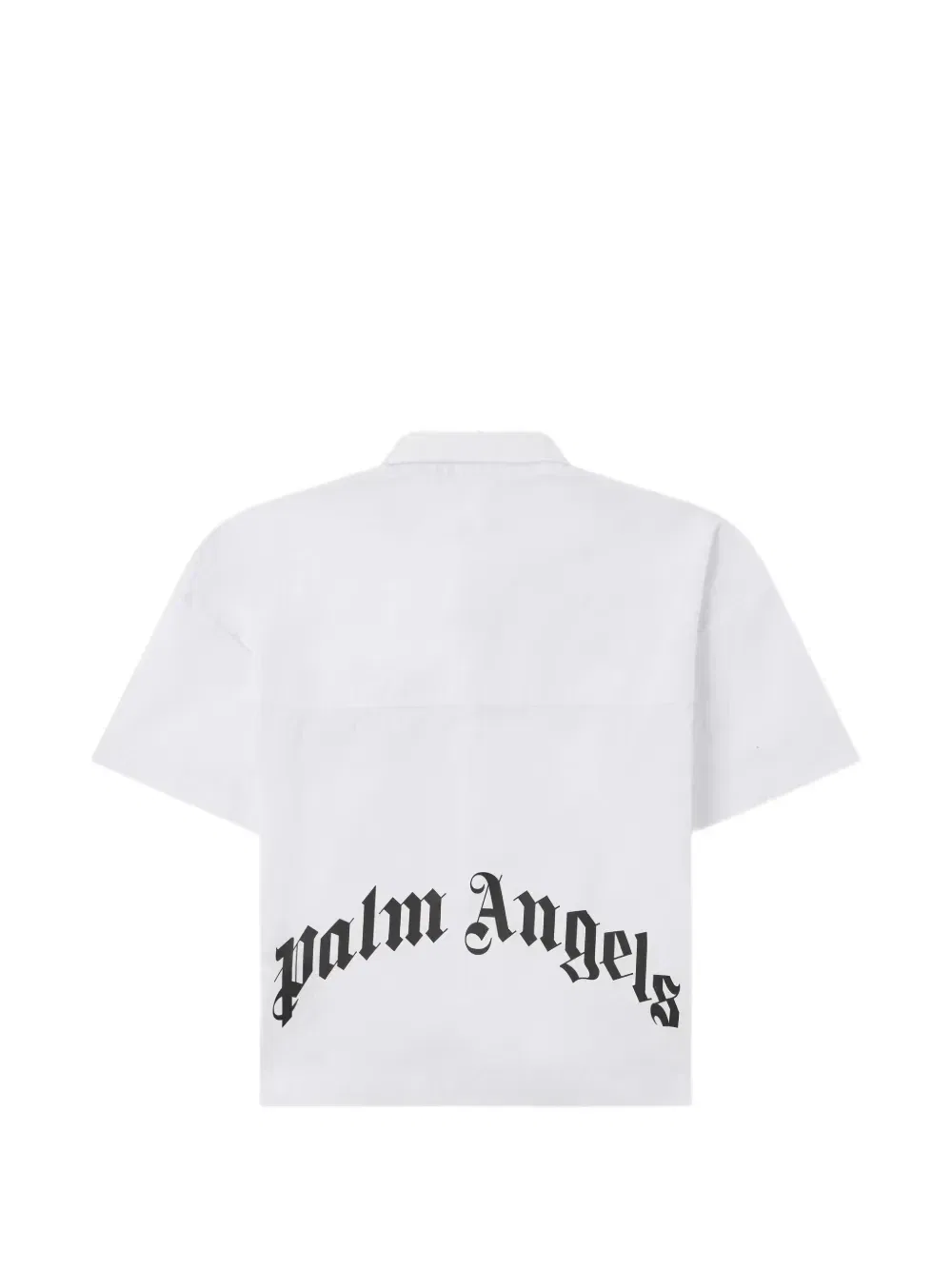 Рубашка с короткими рукавами и логотипом Palm Angels Kids, белый — фото 2