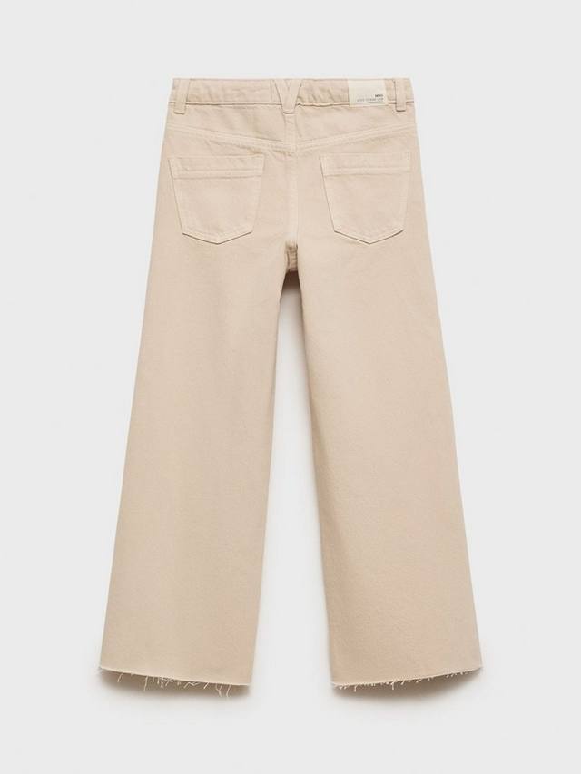 Детские джинсы с потертостями и широкими штанинами Mango, Light Pastel Brown — фото 4