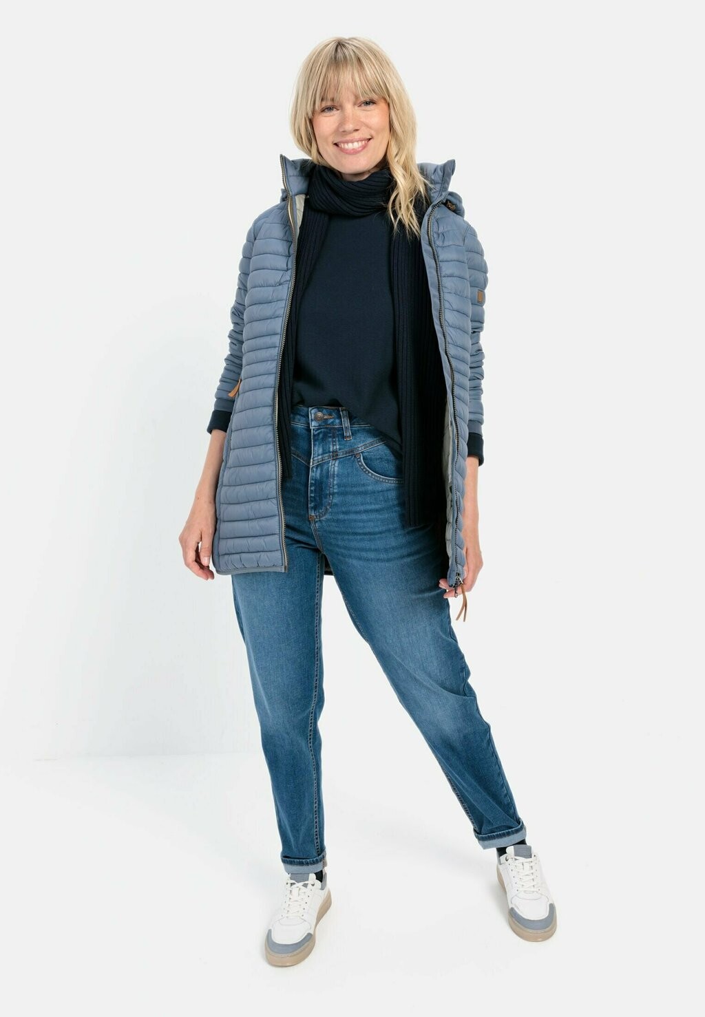 

Зимнее пальто ABNEHMBARER camel active, сине-серый
