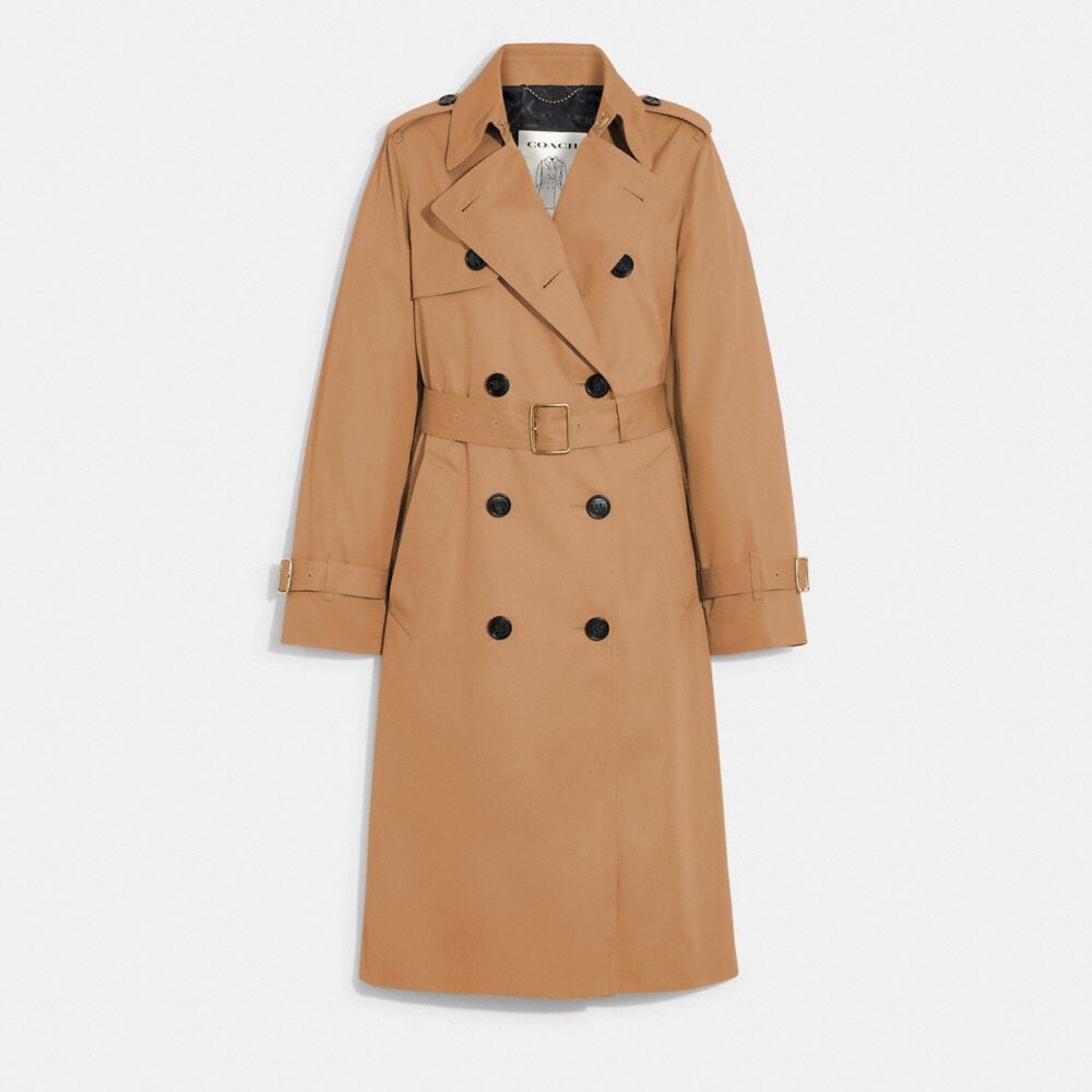

Пальто Coach Trench Coat, хаки