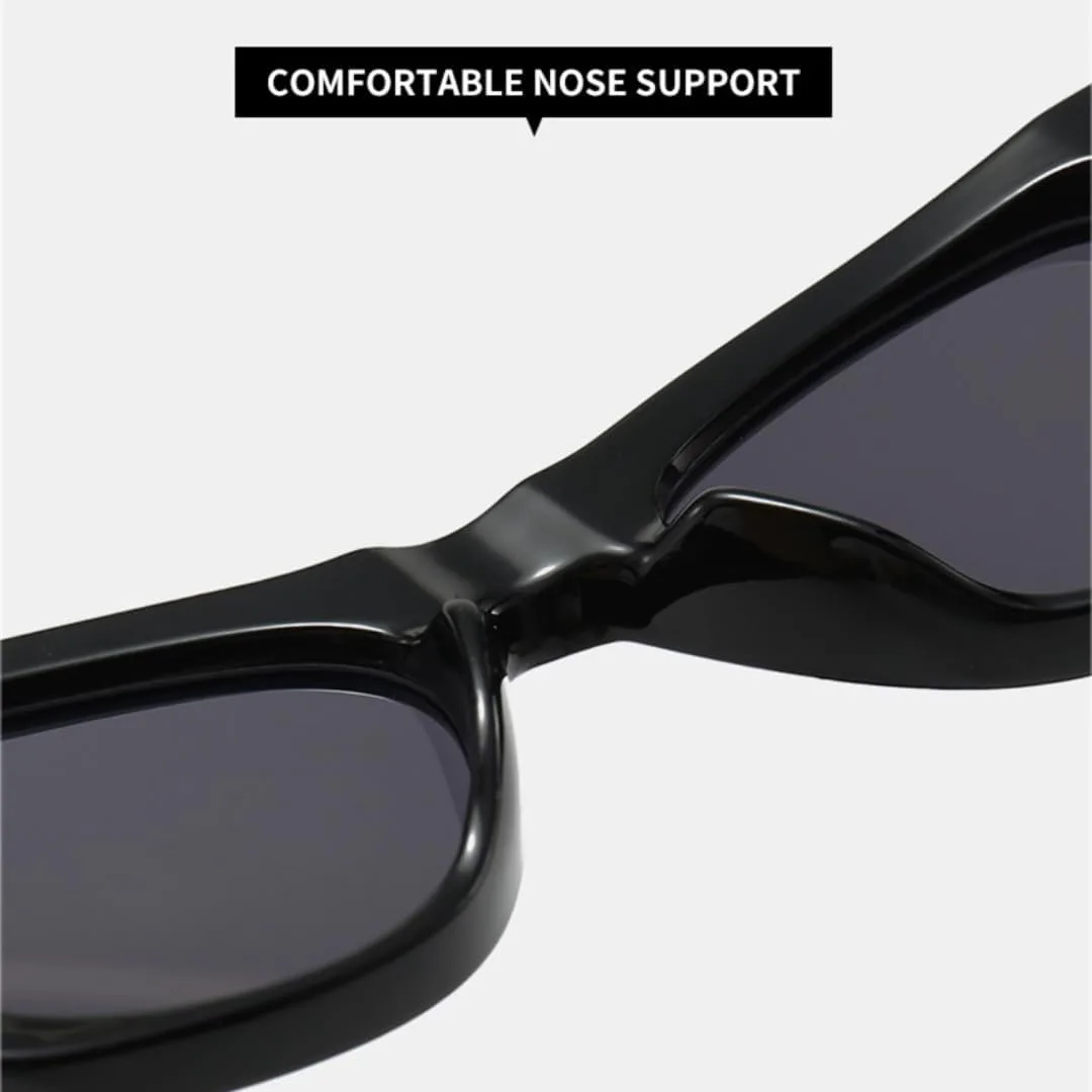 

Мужские солнцезащитные очки «кошачий глаз» с ретро-заклепками, модные солнцезащитные очки с защитой от УФ-излучения UV400, женские трендовые очки UATXTAU, Black Gray