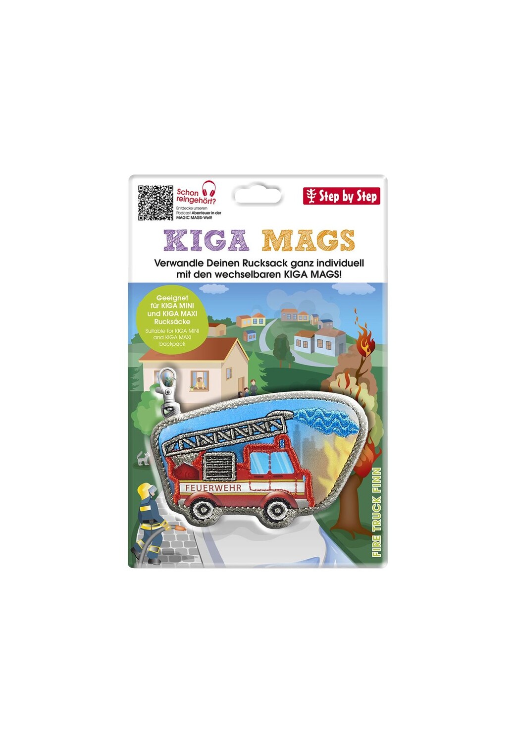

Аксессуары для рюкзака KIGA MAGS, кулон Step by Step, цвет Fire Truck Finn