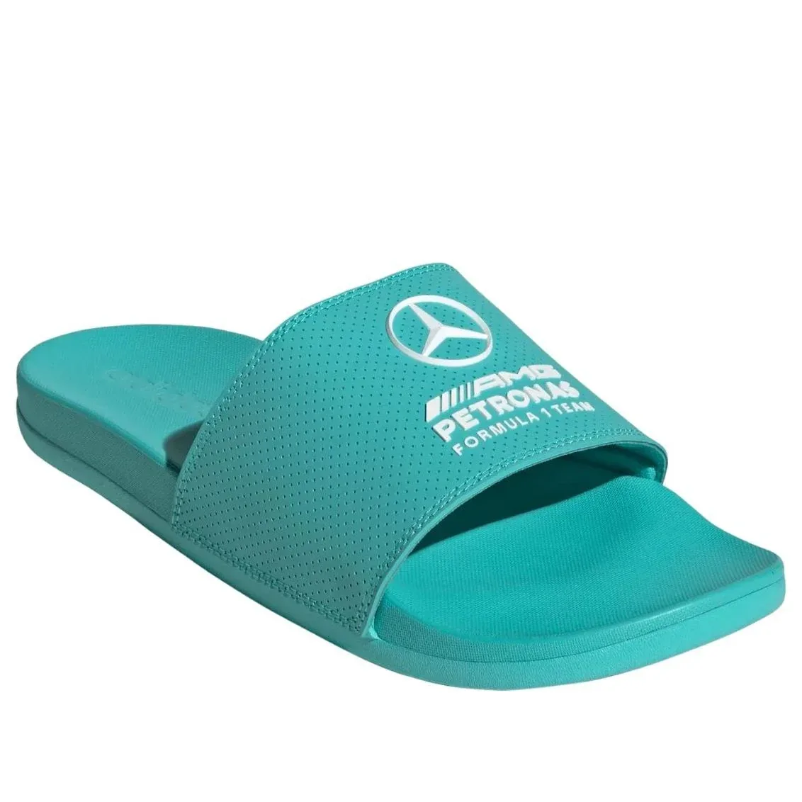 Слайды Adidas Adilette Comfort Mercedes AMG Petronas F1 'Semi Mint Rush', бирюзовый — фото 2