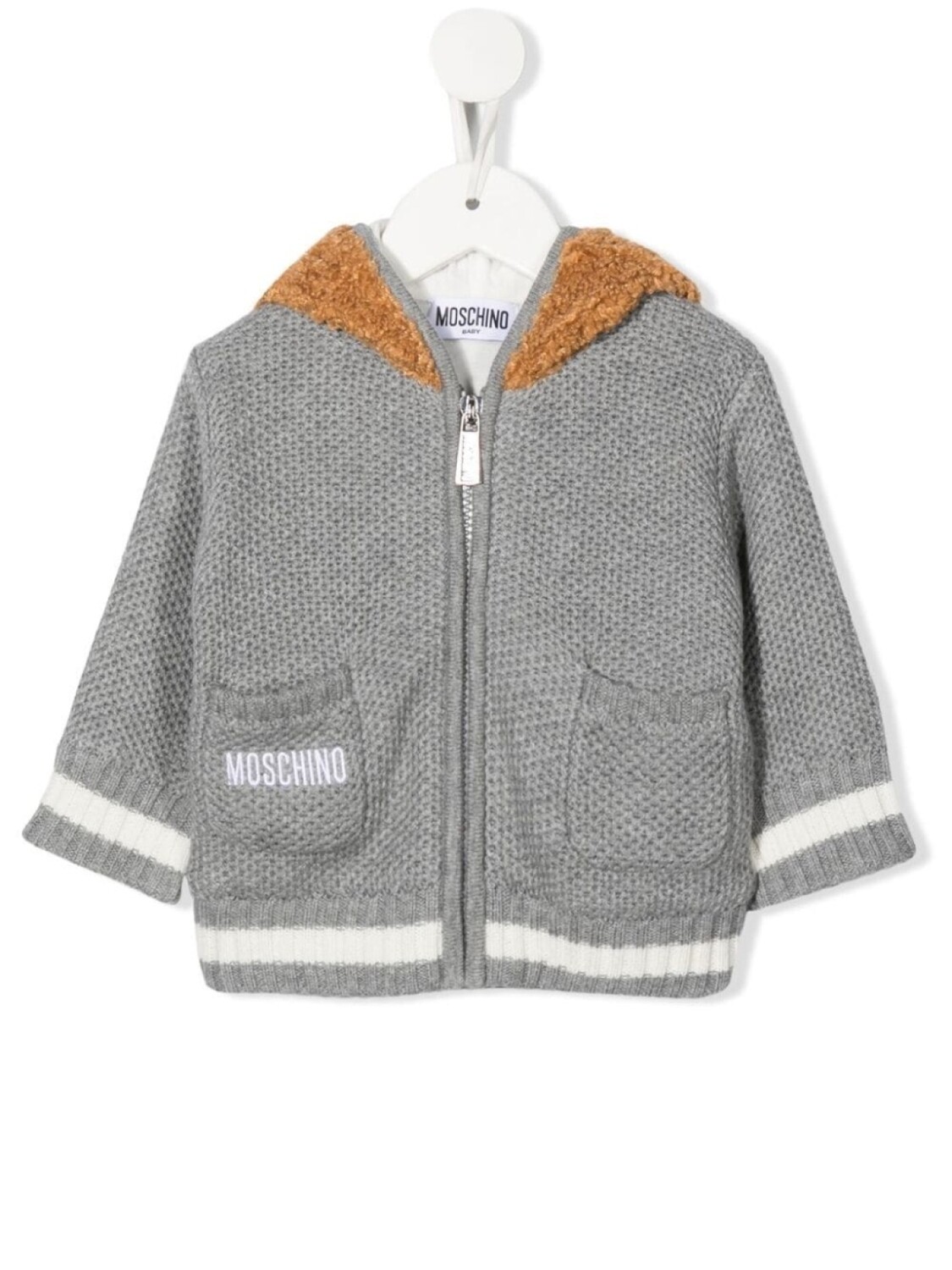 

Moschino Kids куртка с капюшоном Teddy Bear, серый