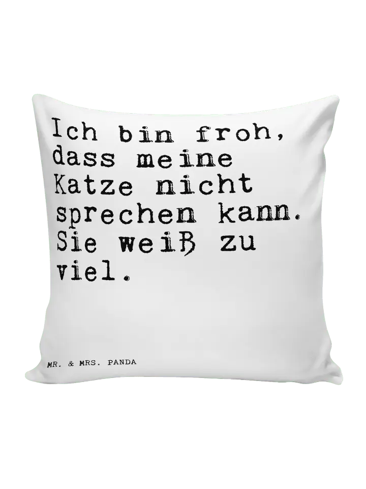 

Подушка Mr & Mrs Panda 40x40 Ich bin froh dass, белый