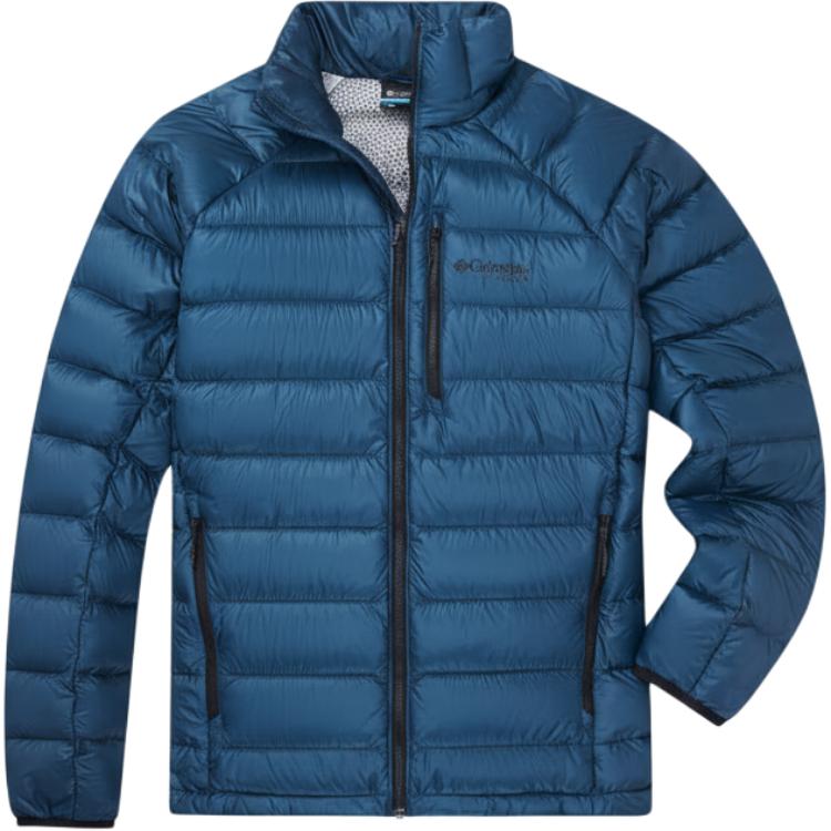 

Columbia Мужская пуховая куртка 429, цвет лазурный, воротник-стойка, средней жесткости